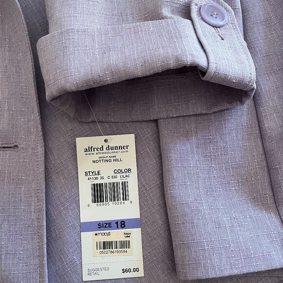 Alfred Dunner Lilac Spring/Summer Blazer  Size 18 NWT - Picture 10 of 10